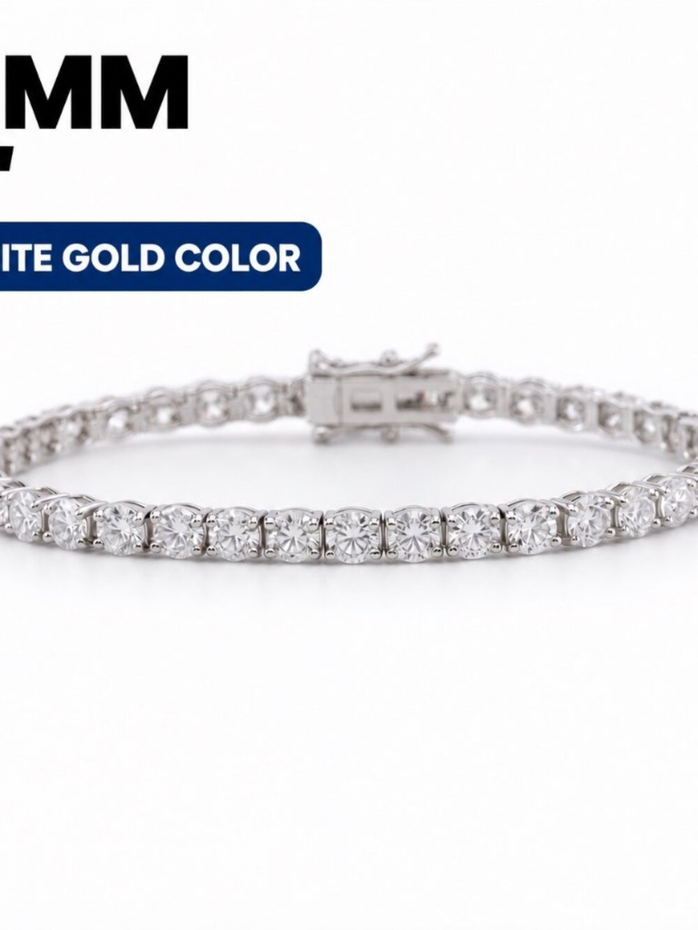 LEKANI 4mm Moissanite Tennis Bracelet S925 Silver 8 in